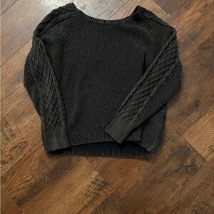 Pink Lily Charcoal Cable Knit Sweater